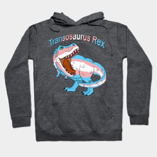 Transosaurus Rex (text) (feathered) - Transgender Pride Hoodie